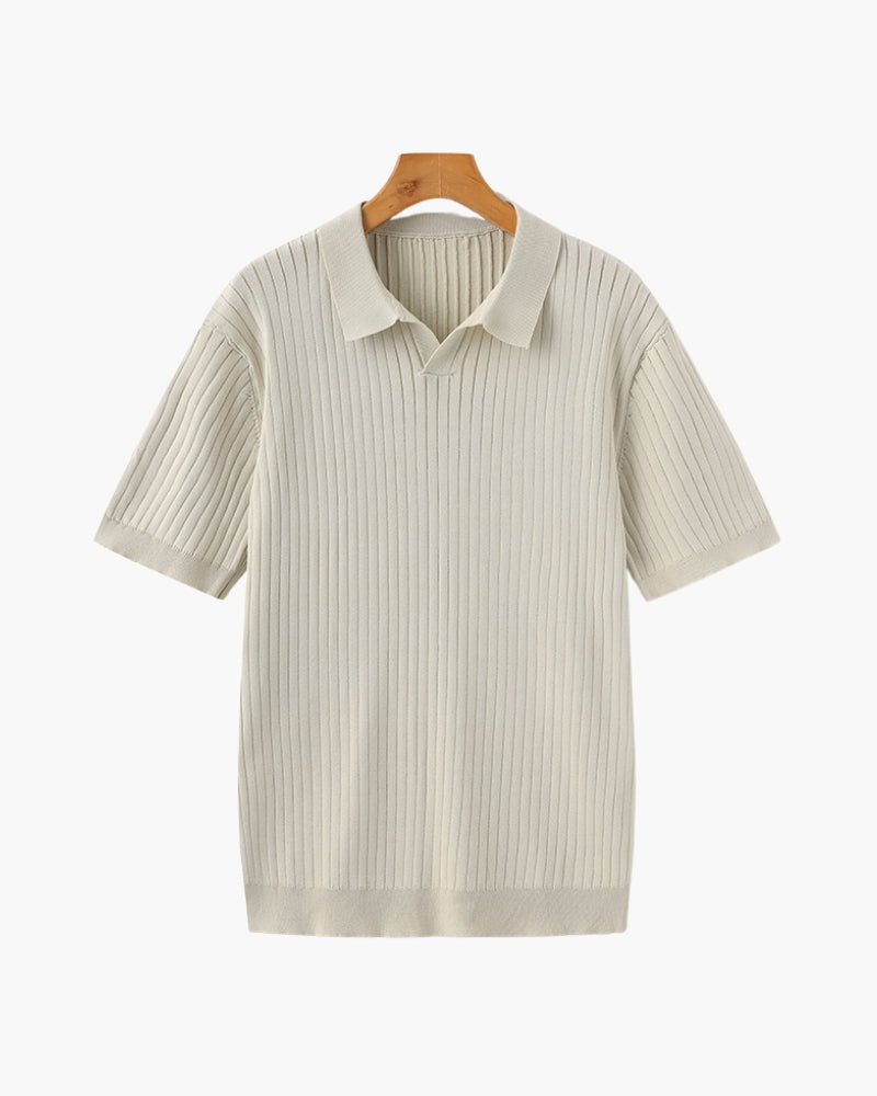 Premium polo in rib knit