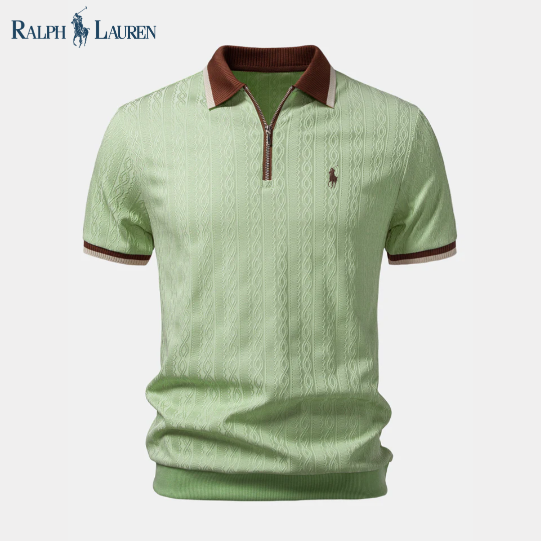 R&L™ Premium Textured Zip Polo