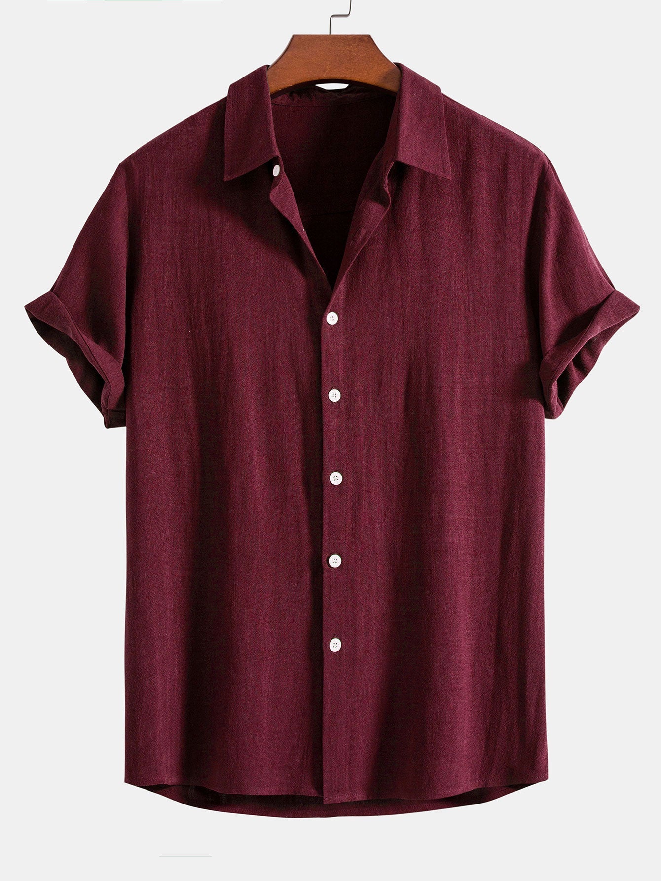 Shirt met knopen van gemengd linnen en rayon