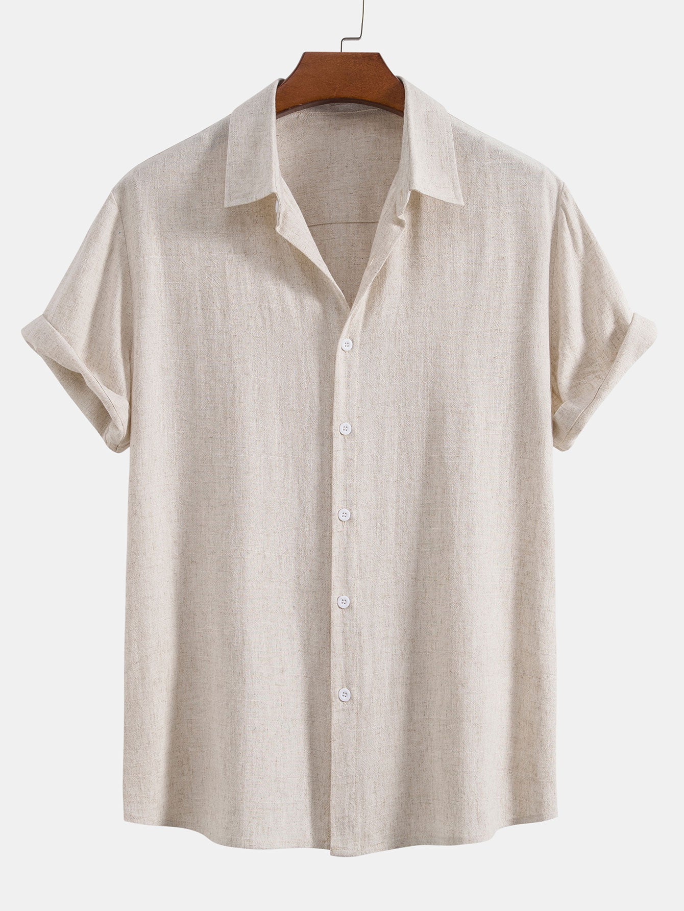 Shirt met knopen van gemengd linnen en rayon