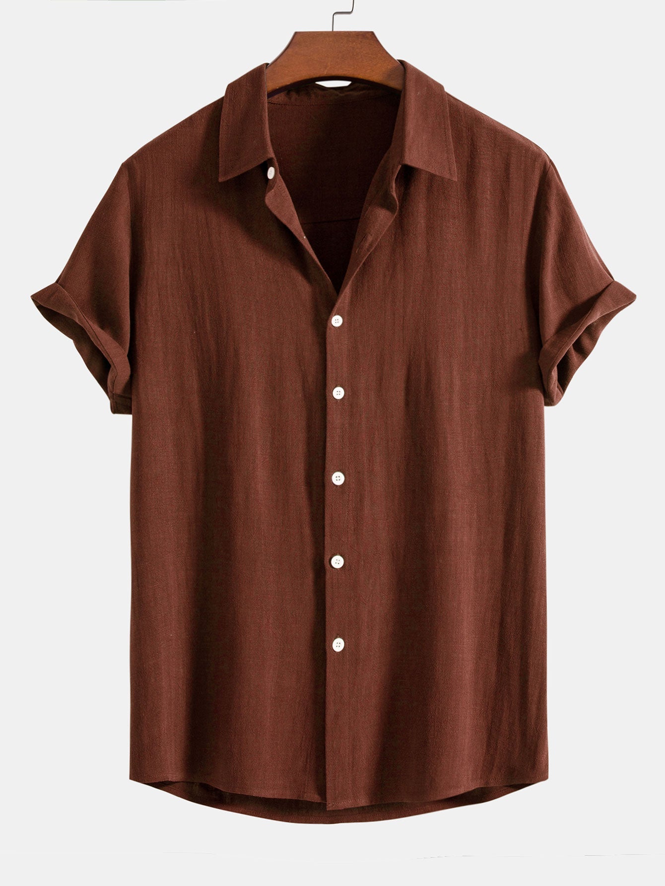 Shirt met knopen van gemengd linnen en rayon
