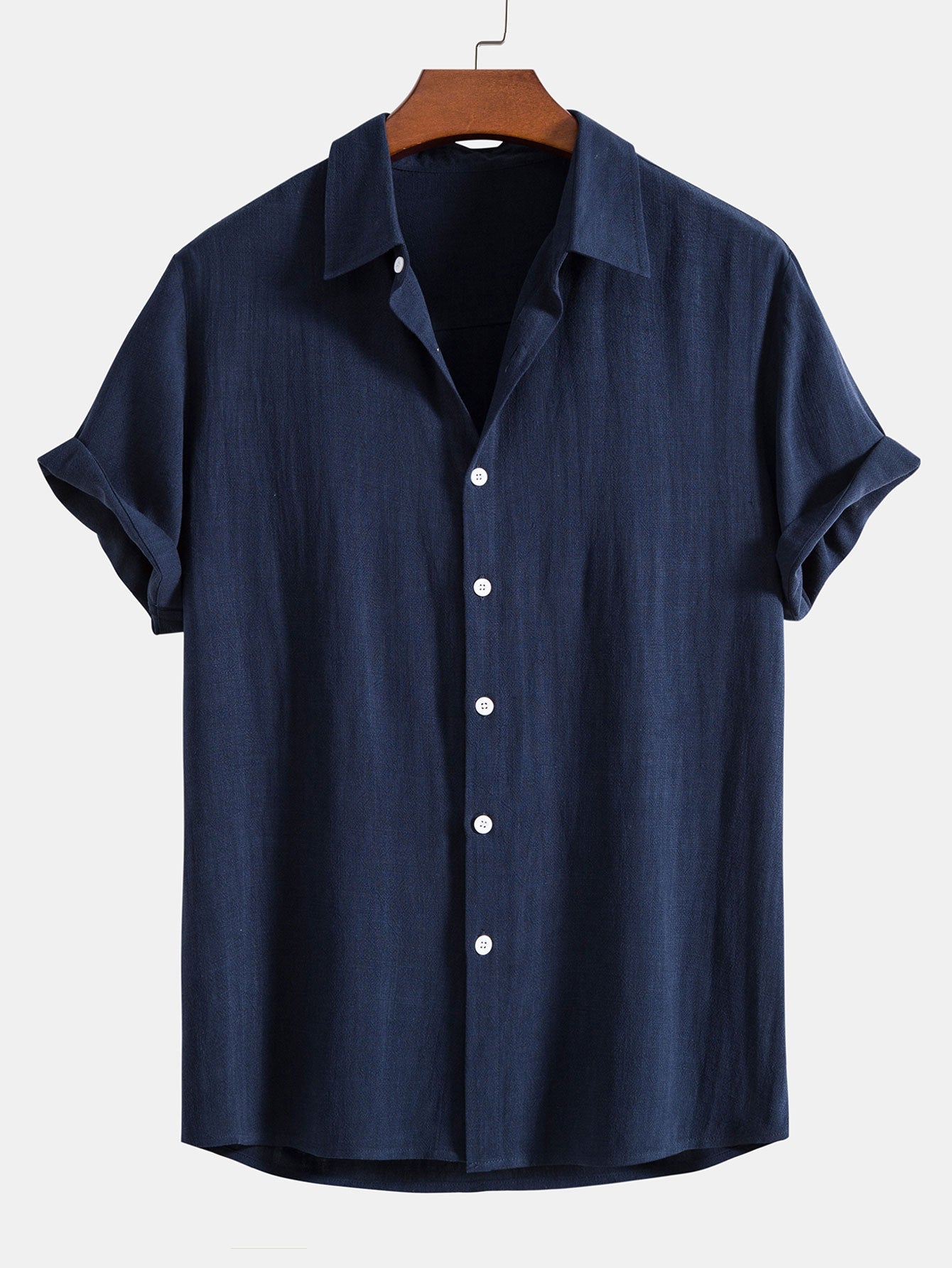 Shirt met knopen van gemengd linnen en rayon