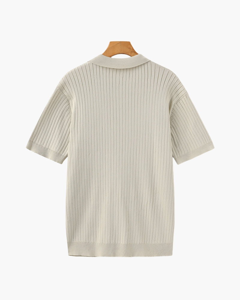Premium polo in rib knit