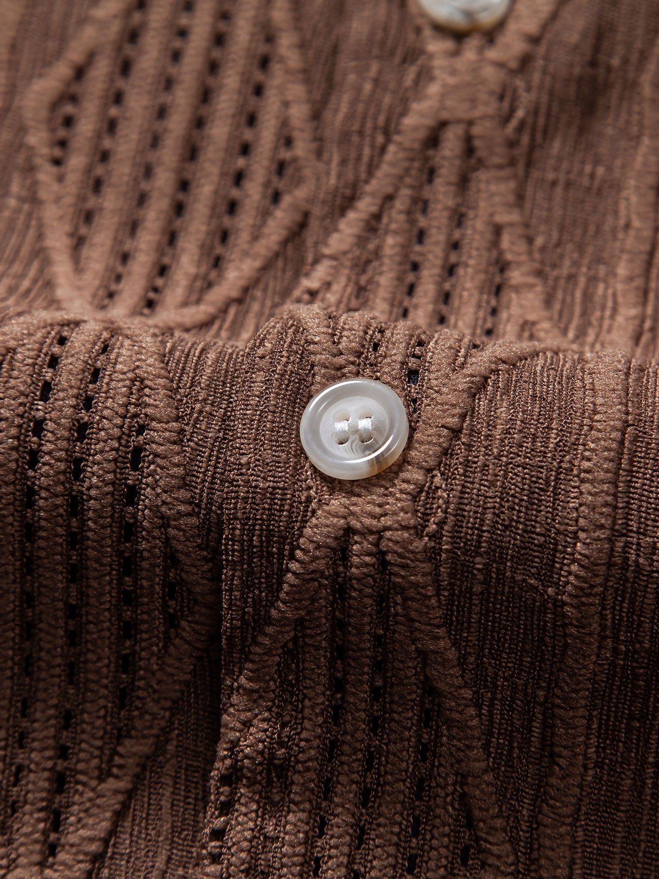 Cubaans overhemd in geometrische jacquard