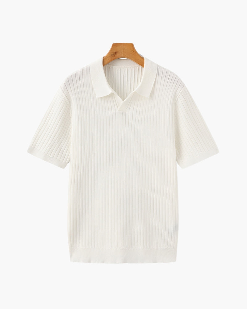 Premium polo in rib knit