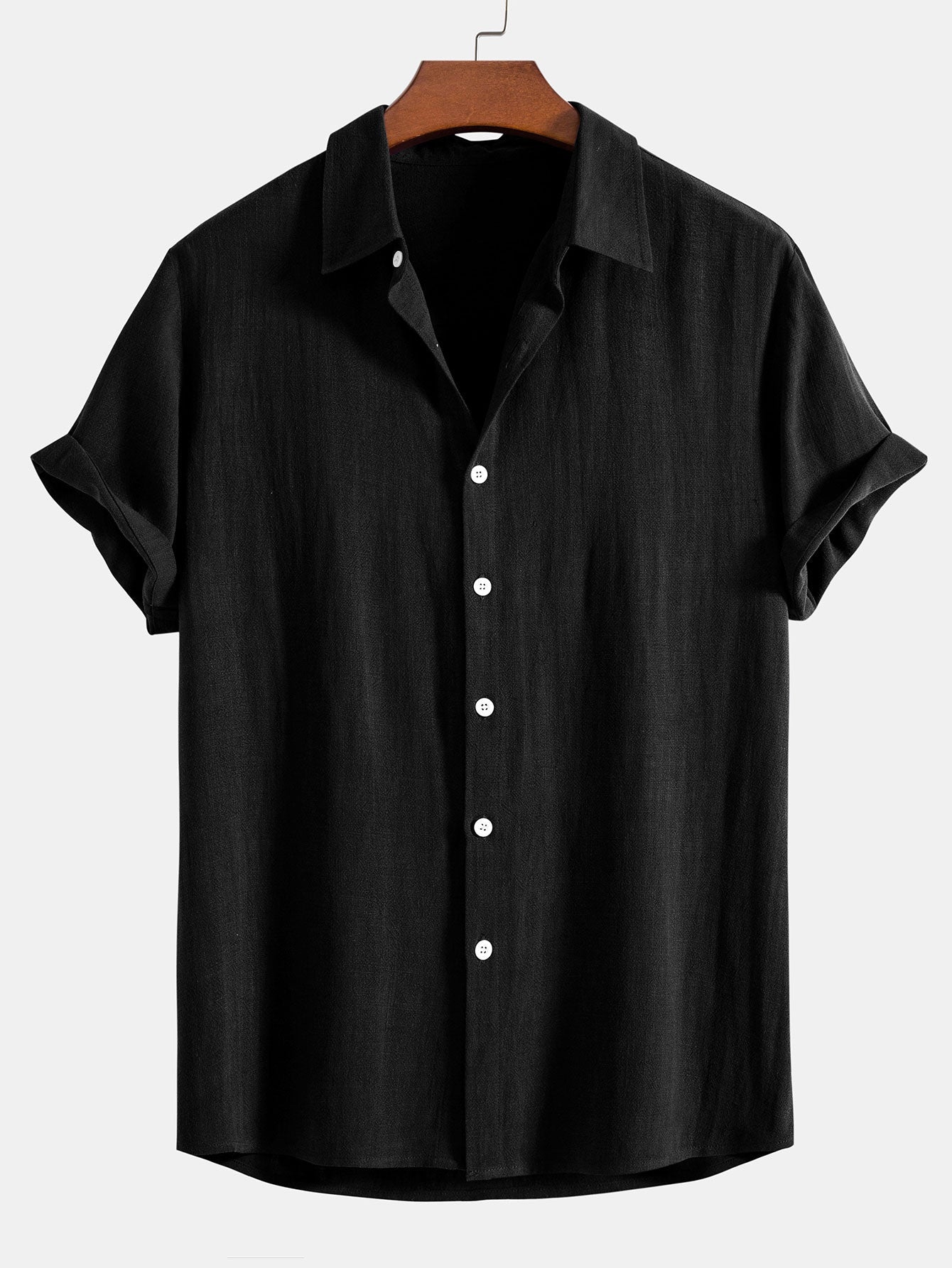Shirt met knopen van gemengd linnen en rayon