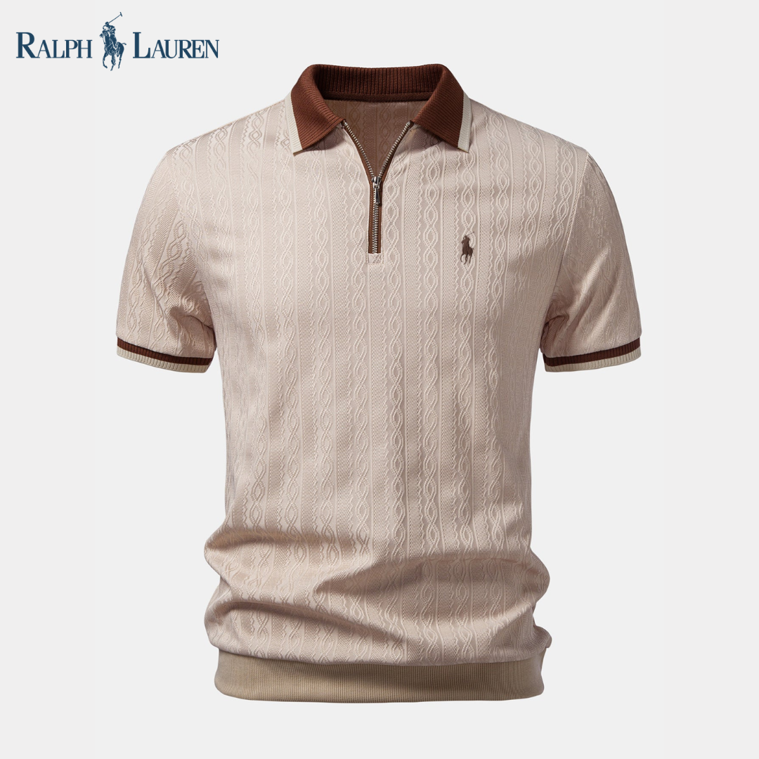R&L™ Premium Textured Zip Polo