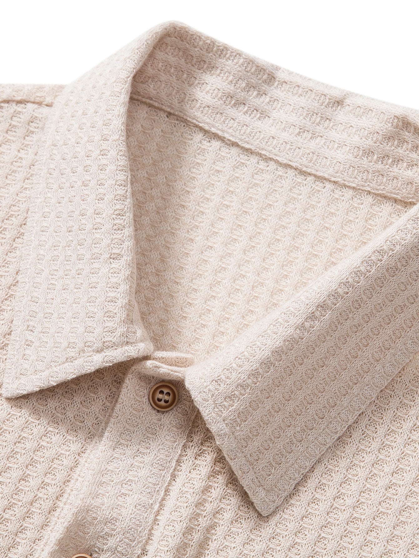 Waffle knit polo shirt