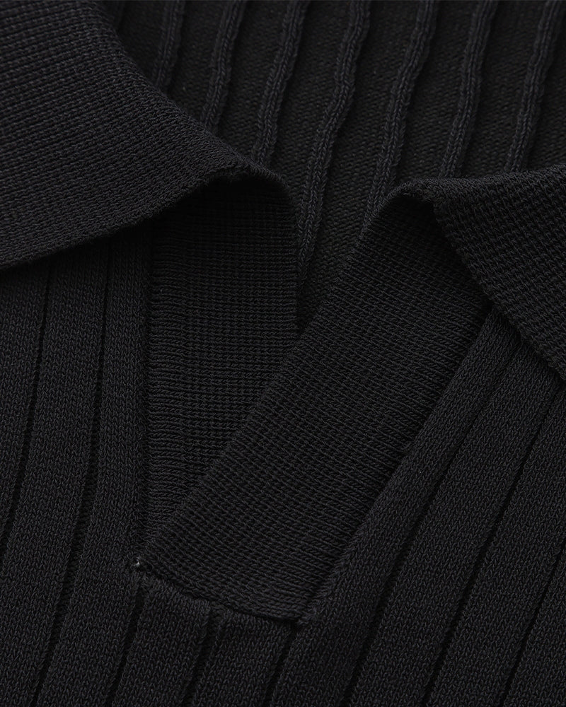 Premium polo in rib knit