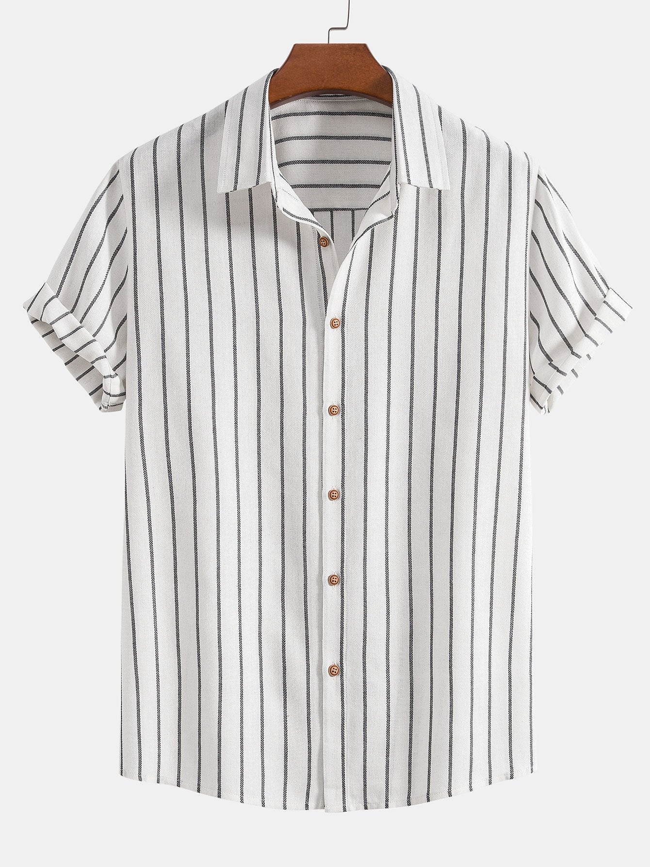Gestreept button-down overhemd van katoenmix