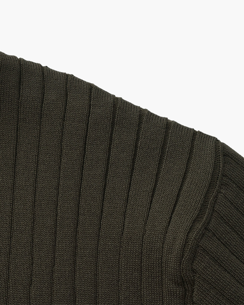 Premium polo in rib knit