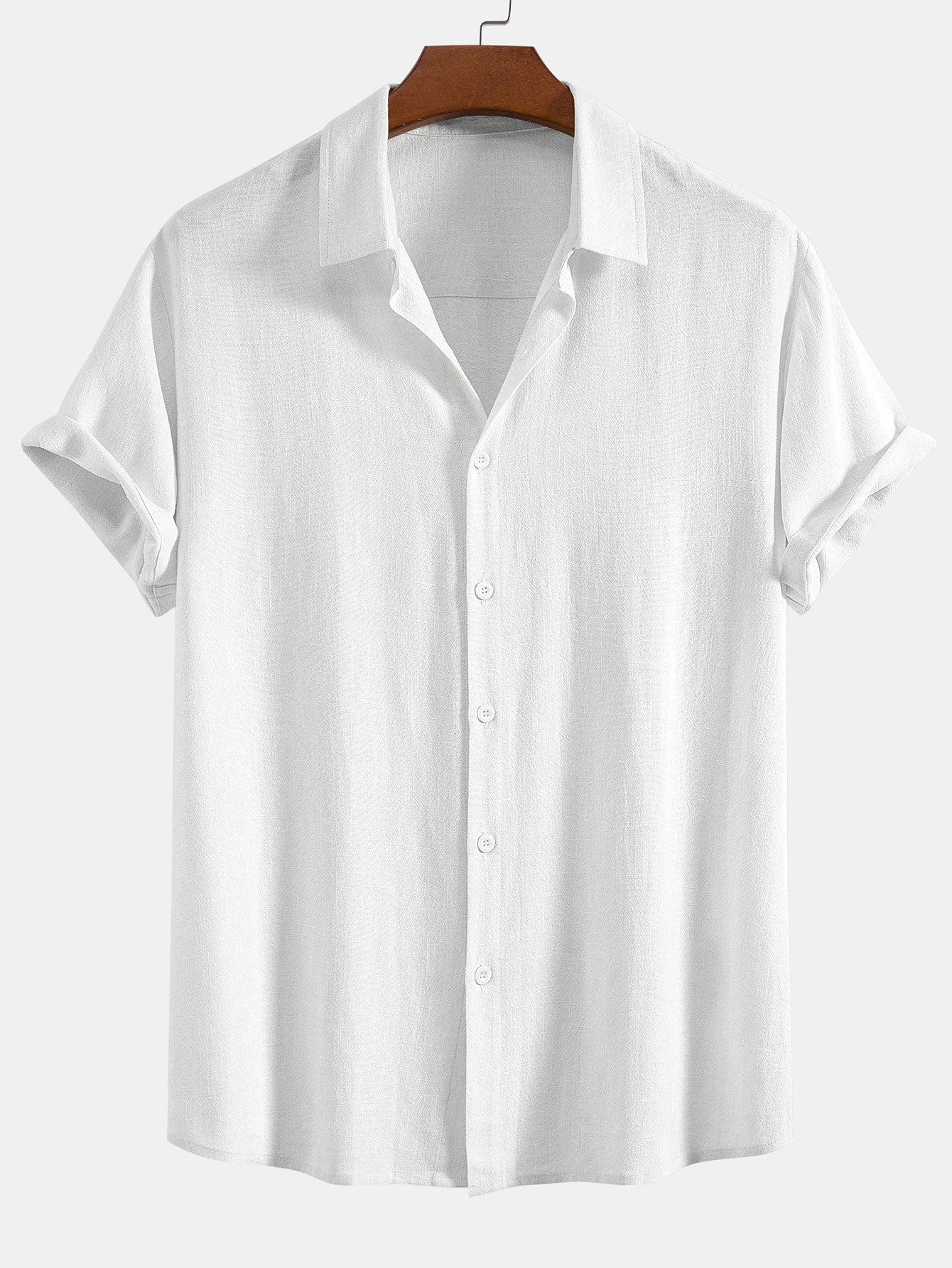 Shirt met knopen van gemengd linnen en rayon