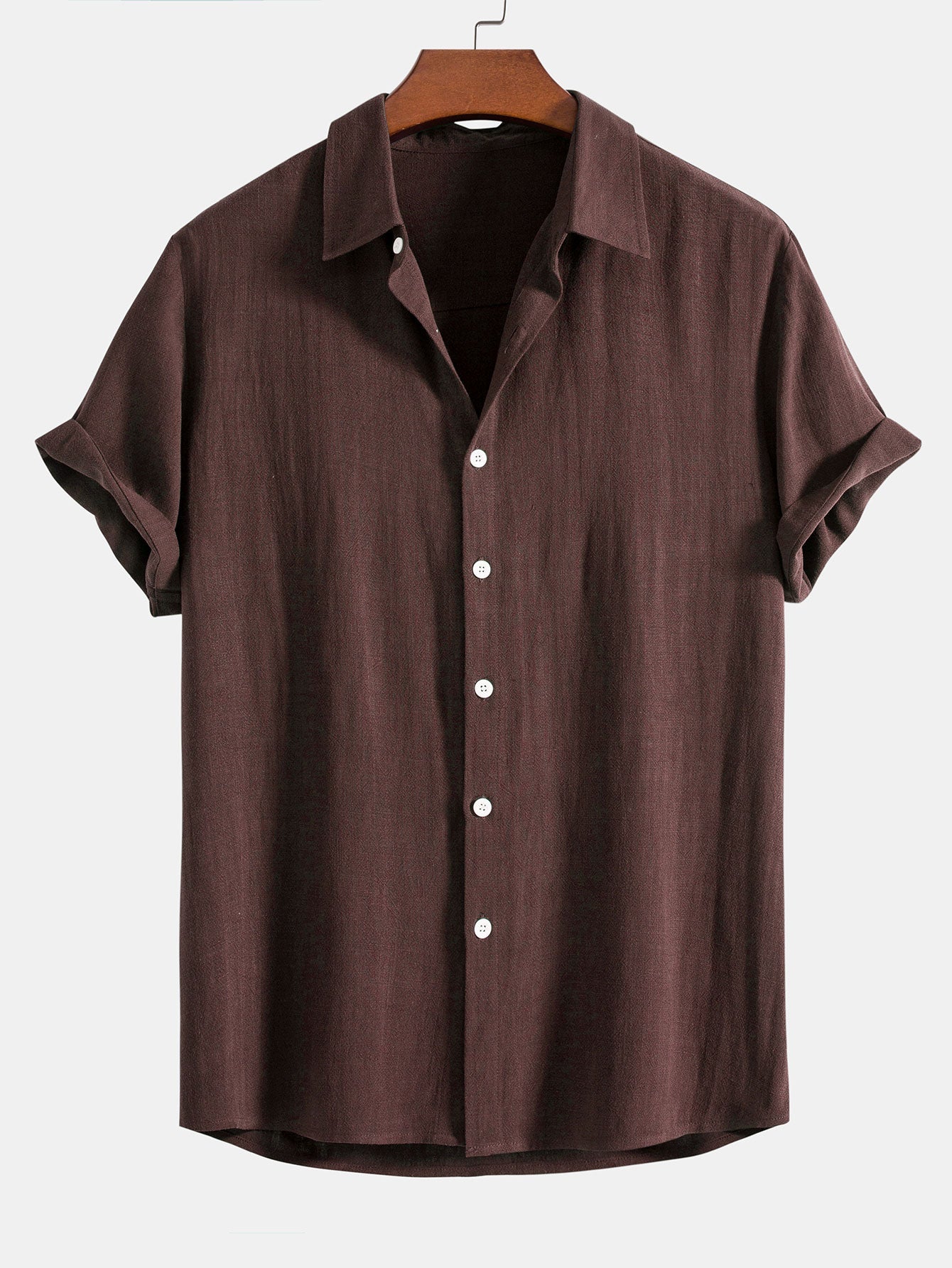 Shirt met knopen van gemengd linnen en rayon
