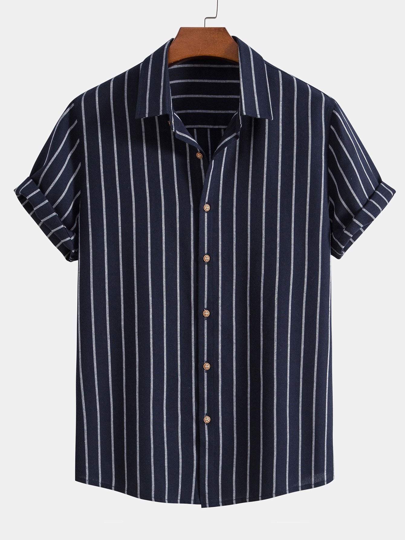 Gestreept button-down overhemd van katoenmix