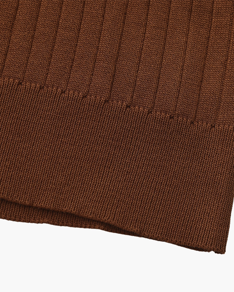 Premium polo in rib knit