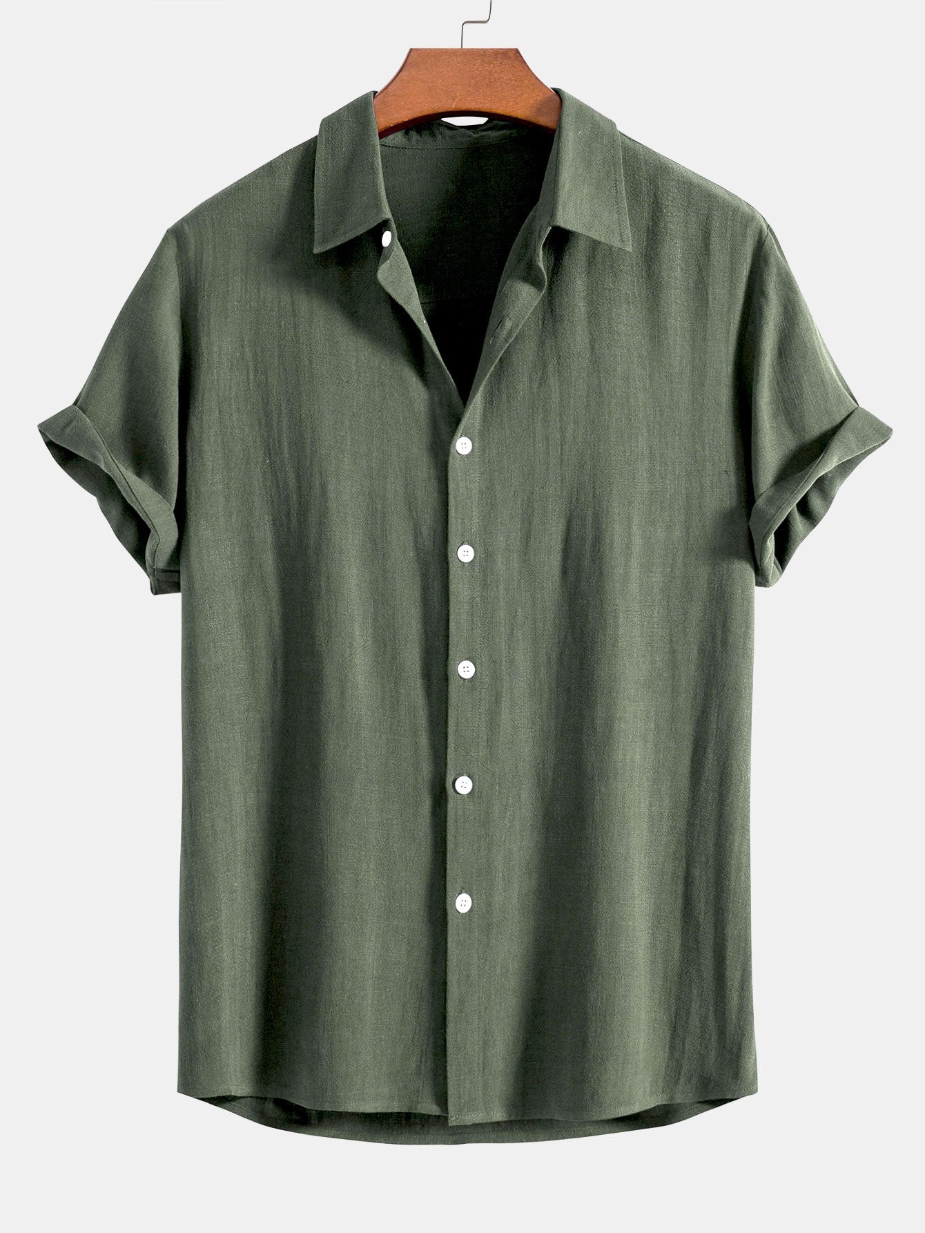 Shirt met knopen van gemengd linnen en rayon