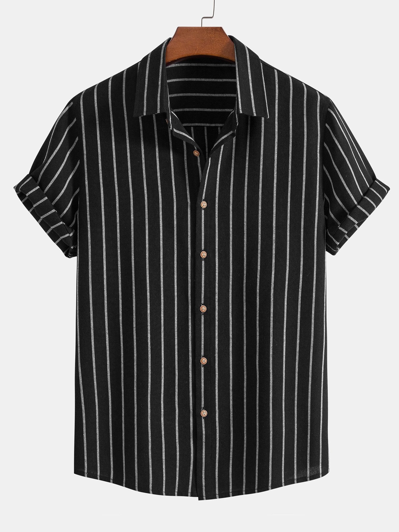 Gestreept button-down overhemd van katoenmix