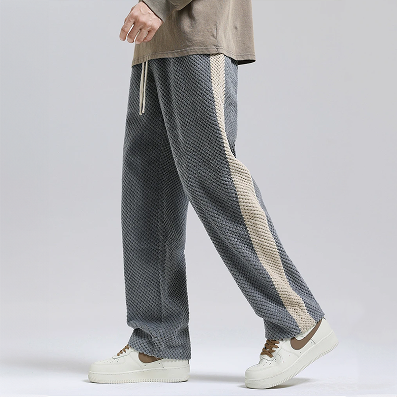 Waffle cord jogging trousers
